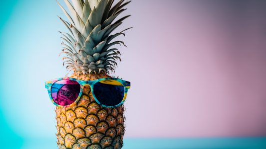 Pineapple wearing sun glasses