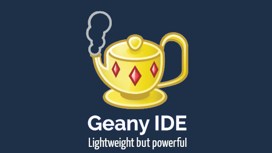 Geany logo. A geany lamp on a blue background